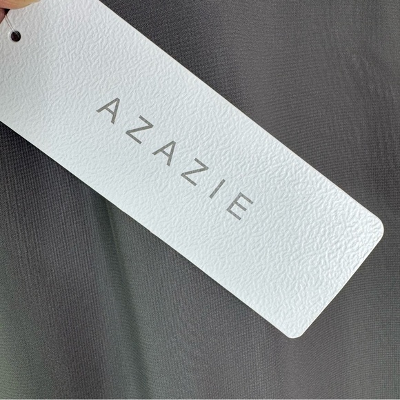 NWT AZAZIE Bridesmaid Clarice Steel Grey Halter Chiffon Dress Open Back Size 2 - Picture 7 of 10